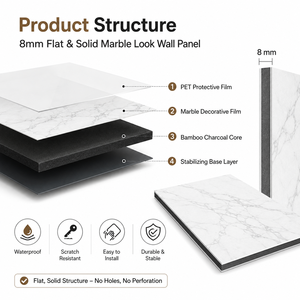 Paneles de Pared de Chapa de Madera con Cristal de Carbono y Protección UV, Revestimiento para TV con Aspecto de Mármol, Losas de Piedra <span class=keywords><strong>Pandora</strong></span>, Paneles de Pared de Piedra de Carbono, Estilo Chino, Resistentes al Fuego - Product Image 5