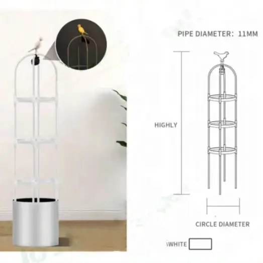 Novo Produto Solar Pássaro Flor Stand Garden Tower para Escalada Planta Em Forma De Flor Bracket Treliça De Metal Planta Escalada Pendurado Quadro