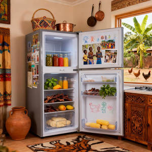 Mini réfrigérateur portable avec congélateur, alimentation solaire CC, 118 L, double porte, congélateur supérieur pour la chambre - Product Image 3