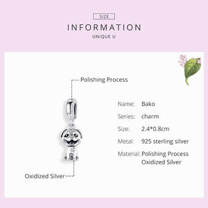 จี้บาโกสำหรับสุนัขสัตว์เลี้ยงสร้อยข้อมือหรือสร้อยคอ925เงินสำหรับผู้หญิงดีไซน์3D SCC1320เครื่องประดับ DIY - Product Image 5