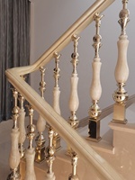 Rampe d'escalier chaude Rampe en aluminium Piliers en marbre Conception de rampe en aluminium de luxe
