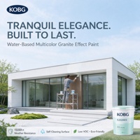 Peinture murale extérieure décorative à base d'eau, effet granit multicolore, légère, résistante aux intempéries, application au pinceau