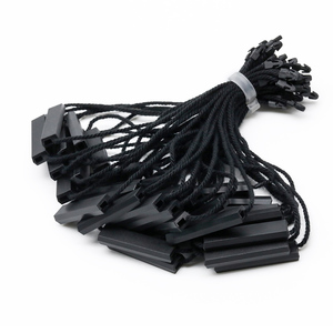 Vente en gros d'accessoires pour vêtements Étiquette noire Logo Double insertion 23CM Hang String <span class=keywords><strong>Tag</strong></span> - Product Image 2