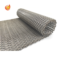 Bande transporteuse en chevrons en acier inoxydable, spirale équilibrée, tissée à points épais, en maille métallique