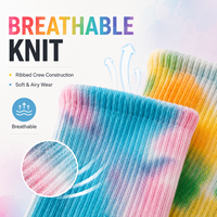 Chaussettes de sport décontractées unisexes en coton côtelé, personnalisées, tie-dye, pour le streetwear, vente en gros, OEM