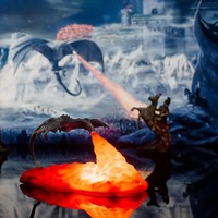 Lampe LED Dragon de Feu Imprimé en 3D Lampe de Bureau Rechargeable par USB pour E-sport Enfant Cadeaux Gaming Chambre à coucher Salon Décoration Maison
