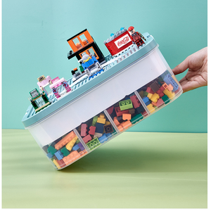 Kids Large Plastic Stackable Toy Storage Box Home Organizer Container Bin with Building Brick Lego Blocks Base