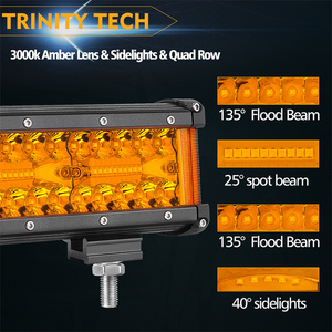 Barre lumineuse LED avant de 18 pouces, 130W, 12V, à éclairage latéral ambre, couverture lumineuse à 180 degrés - Product Image 2