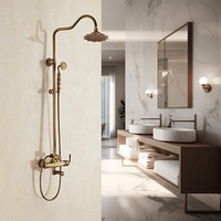 Ensemble de robinetterie de douche de salle de bain en laiton bronze antique de luxe de haute qualité