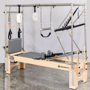 Usine personnalisée Yoga Club Fitness <span class=keywords><strong>maison</strong></span> bois Pilates réformateur avec demi trapèze tour réformateur Pilates Machine Pilates réformateur - Product Image 6