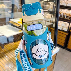Cartoon Kid Water Sippy Cups Portable Children's <b>Straw</b> <b>Bottle</b> With Strap High Quality Leakproof Cup Sports - Product Image 5