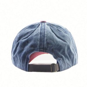 Casquette de baseball personnalisable unisexe en toile vieillie avec logo brodé 3D, 6 panneaux, polyester/coton, fermeture à boucle métallique - Product Image 6