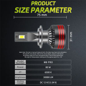 JIACHI <span class=keywords><strong>M8</strong></span> Pro CSP 32000LM 160W LED faro alto/bajo haz H7 H4 H11 9005 impermeable 6000K faro Led luz para coches universales - Product Image 6