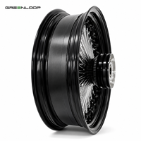Set Roda Motor Greenloop Premium Custom Fat Spoke 16 18 19 21 23 Inch Chrome Black Rims untuk Modifikasi Cruiser Mewah
