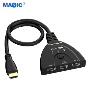 Mới Bi-hướng HDMI chuyển đổi 4K 60Hz HDMI Splitter 3x1 3 trong 1 ra UHD Pigtail HDMI Switcher