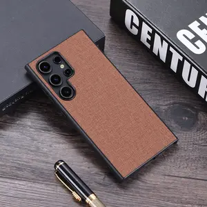 5 màu sắc retro thời trang vải điện thoại trường hợp cover quay lại cho Galaxy S24 S24 cộng với S24 siêu