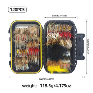 Set di Mosche Artificiali per la Pesca a Mosca, Legate a Mano, Miste (Dry e Wet), per Acque Dolci, con Custodia Portatile - Ideale per Principianti - Product Image 4