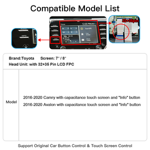 Interfaz CarPlay Explorer directa de fábrica para Toyota Camry Avalon Actualización de pantalla OEM a CarPlay inalámbrico Android Auto Retrofit - Product Image 4