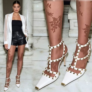 Sandali Sexy <span class=keywords><strong>con</strong></span> <span class=keywords><strong>Tacco</strong></span> a Spillo Romantico in Metallo a Punta, Misura Grande, <span class=keywords><strong>Tacco</strong></span> Alto, Suola in Gomma, Scarpe Baotou - Product Image 3