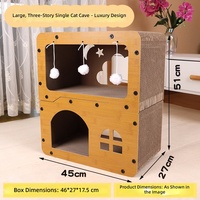 Nouveau grattoir pour chat intégré avec nid, style japonais, en panneau de densité et carton ondulé, utilisable toute l'année, pour salon, sans déversement.