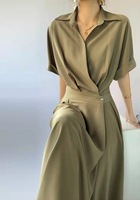 Robe polyvalente et élégante de style français pour femmes, avec un design distinctif, silhouette élégante et amincissante, robe midi