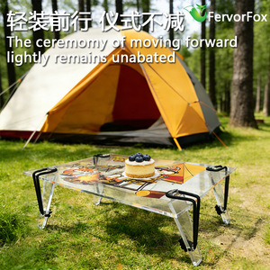 Mesa Acrílica Plegable Rectangular para Exteriores, Portátil, para Campamentos, Picnics, Chimeneas, Preparación de Té y Barbacoas - Product Image 2