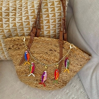 Colgante de pez con cuentas de colores, superventas, accesorio DIY de colores dopamina para llavero, collar y bolso