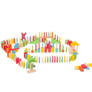 Jeu de dominos en bois, 150 pièces, blocs éducatifs, pour bébés, vente en gros