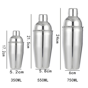 Ensemble de shaker à cocktails fantaisie en acier inoxydable de 750 ml avec un design moderne et simple pour bar - Product Image 1