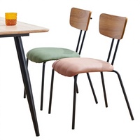 Chaises de salle à manger en bois massif, style industriel minimaliste moderne, sur mesure, luxe léger, revêtement en cuir - Utilisation à domicile/au restaurant
