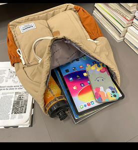 2025 टिकाऊ स्कूल लैपटॉप बैकपैक रचनात्मक रंग अवरुद्ध बैकपैक महिलाओं आकस्मिक खेल यात्रा बैग बैग - Product Image 6