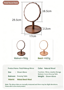고급스러운 모던 스타일 화장대 거울, 원목 프레임 탁상용 스탠딩 메이크업 거울 - Product Image 4