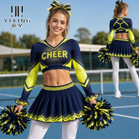 Uniforme de Porristas con Degradado Ombre, Sublimación Personalizada, Venta al Por Mayor Directa de Fábrica, Muestra Gratuita, Pedido por Equipo, OEM, ODM