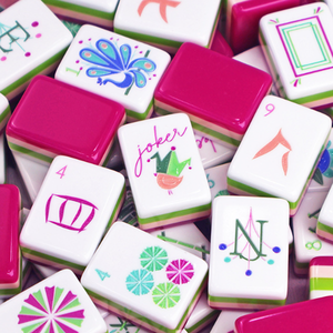 2026 Hot Selling 2 Layer Acrylic Engraved American <b>Mahjong</b> <b>Set</b> Turmeric <b>Mahjong</b> Tiles with Mat 4 Players Table Game Gift - Product Image 4