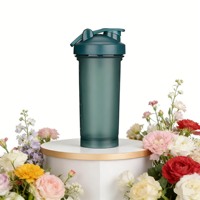 Bouteilles de shaker portables en plastique transparent personnalisables avec logo pour protéines en poudre et entraînement sportif, avec boule mélangeuse – Vente en gros