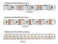 Bande LED numérique RGB personnalisable 5m avec 300 LED, 60/30/144 LED/m, compatible WS2812B WS2811 5V