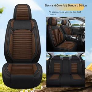 Universal Linen Black Gray Car Seat Cover <b>Waterproof</b> Breathable Non-slip Car Seat Cover Full <b>Set</b> - Product Image 5