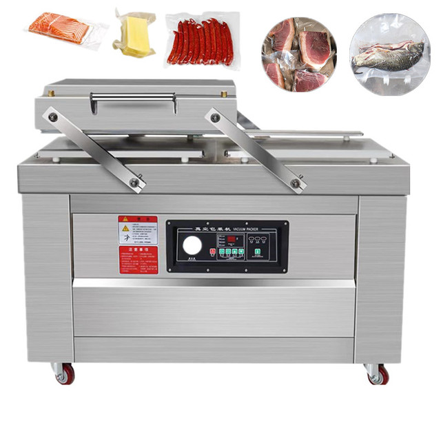 DZ-500/2S Commercial Electric Vacuum Packing Machine Double Flat Chamber Automatic Food Sealer