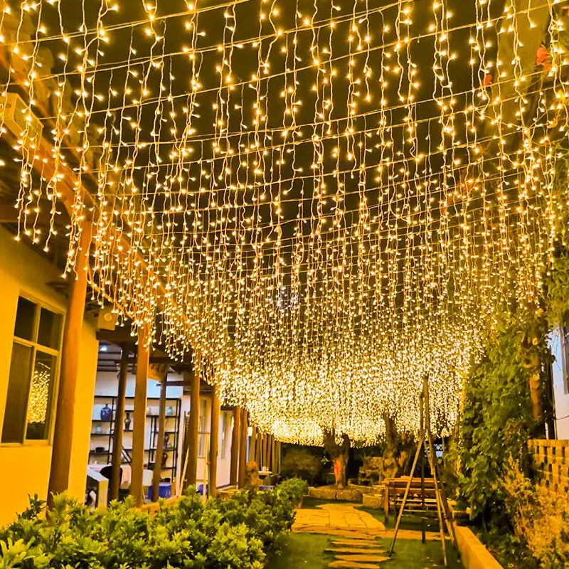 LED Curtain Icicle String Lights RGB White IP44 Outdoor New Year Wedding Party Decorations Christmas New Year Decorations