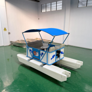 Bateau à ponton en plastique, électrique, <span class=keywords><strong>4</strong></span> <span class=keywords><strong>personnes</strong></span>, famille, plein air, parc aquatique, location, rivière, lac, hôtel, <span class=keywords><strong>voyage</strong></span>, sécurité, bateau de loisirs - Product Image 4