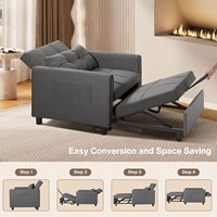Canapé-lit convertible 3-en-1 en tissu lin moderne pour appartement, salon, bureau – Vente en gros