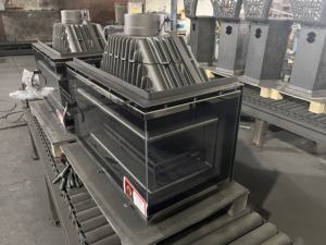 <span class=keywords><strong>Cheminée</strong></span> à bois moderne en fonte avec grande porte en verre <span class=keywords><strong>pour</strong></span> le chauffage <span class=keywords><strong>de</strong></span> la maison - Product Image 4