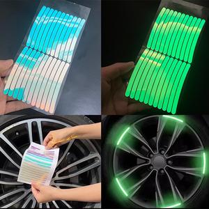 Phát sáng trong bóng tối Auto <span class=keywords><strong>Hub</strong></span> 20 cái dán xe bánh xe lốp xe máy cầu vồng dạ quang trang trí Sticker - Product Image 2