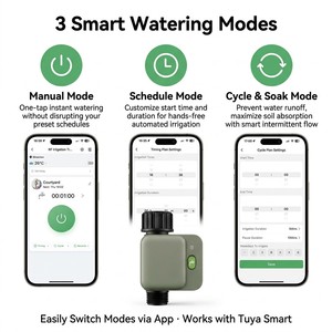 Kit de programmateur d'<span class=keywords><strong>arrosage</strong></span> intelligent <span class=keywords><strong>WiFi</strong></span> 2,4 GHz avec passerelle, connexion stable, portée de 200 m, contrôleur d'irrigation extérieur, programmation par application - Product Image 6