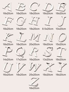 Custom 3D Acrylic <b>Letter</b> <b>Wall</b> Stickers - 15cm English Alphabet for Logo/Name, Wedding Backdrop & Home Decor (Free Design Proof) - Product Image 3