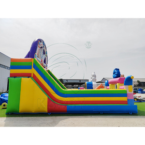 Château gonflable coloré sur le thème des clowns avec toboggan et motifs animaux pour les fêtes d'anniversaire des enfants, les événements de jeux <span class=keywords><strong>en</strong></span> plein air - Product Image 4