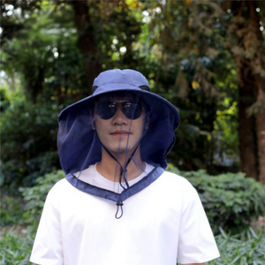 Outdoor Anti-Mosquito Bucket Hat 3D Embroidery UV Sun Protection Breathable Face Cover Cap for Men Fishing Beekeeping Camping - Product Image 4