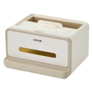 Boîte à mouchoirs multifonction Leyijia, porte-stylos carré avec tiroir de rangement, noir, gris, beige, rose, bleu - Product Image 2