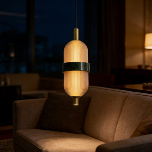 Lampe suspendue de luxe <span class=keywords><strong>pour</strong></span> la décoration de la maison et de l'hôtel, abat-jour en verre, luminaire en pierre <span class=keywords><strong>pour</strong></span> chevet, îlot de <span class=keywords><strong>cuisine</strong></span>, chambre et côté canapé - Product Image 3