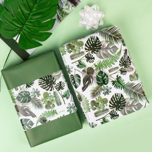 Custom Tropical <b>Leaves</b> Art <b>Paper</b> Roll 100GSM Double Side Coated PE Eco-Friendly Recyclable Wood Pulp Digital Printing Gift Craft - Product Image 4
